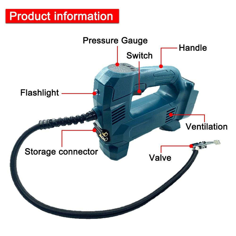 Electric Air Pump Portable Car Tire Electric Inflator Air Compressor Inflatable Pump With Digital Display For Makita 18V Battery CHINA
Electric Air Pump Portable Car Tire Electric Inflator Air Compressor Inflatable Pump With Digital Display For Makita 18V Battery CHINA