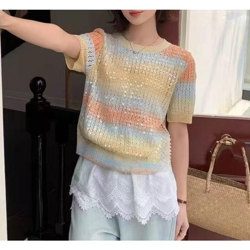 Блестящий вязаный женский летний градиентный топ с круглым вырезом, коротким рукавом, универсального прилегающего дизайна 3XL оранжевый
Блестящий вязаный женский летний градиентный топ с круглым вырезом, коротким рукавом, универсального прилегающего дизайна 3XL оранжевый