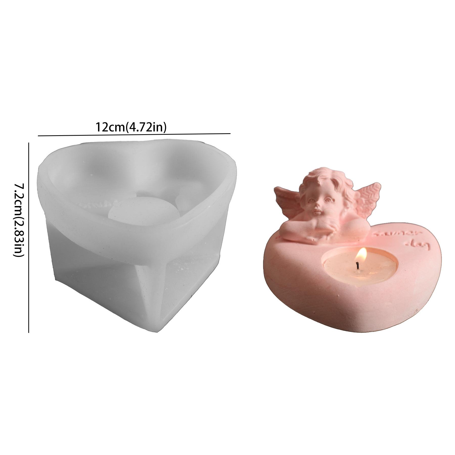Cupid Angel Candlestick Plaster Silicone Molds DIY Home Decorative Heart Shape Candle Holder Epoxy Resin Mould Soap Candle Mold
Cupid Angel Candlestick Plaster Silicone Molds DIY Home Decorative Heart Shape Candle Holder Epoxy Resin Mould Soap Candle Mold