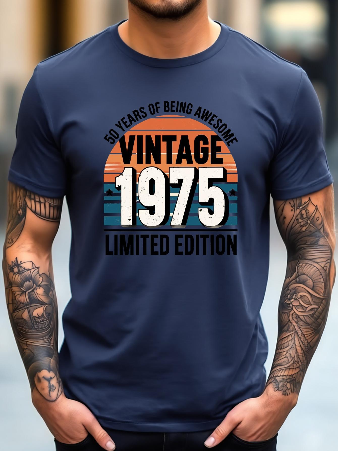 Vintage 1975 Graphic T-shirt - 50 Years of Being Awesome Design M
Vintage 1975 Graphic T-shirt - 50 Years of Being Awesome Design M