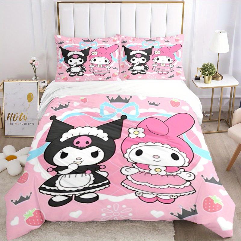 3pcs Kuromi, My Melody Breathable Polyester Bedding Set Soft Duvet Cover and 2 Pillowcases,Suitable for All Seasons, 082612b 135x200cm
3pcs Kuromi, My Melody Breathable Polyester Bedding Set Soft Duvet Cover and 2 Pillowcases,Suitable for All Seasons, 082612b 135x200cm