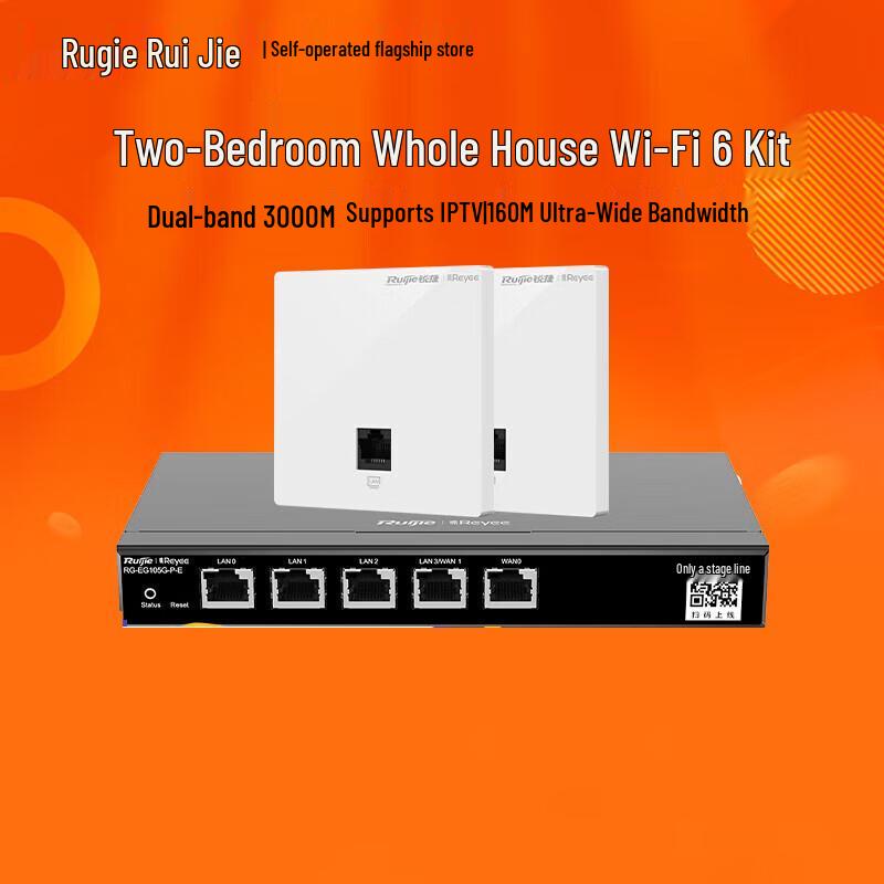Ruijie WiFi 6 Gigabit Wireless AP Panel Kit
Ruijie WiFi 6 Gigabit Wireless AP Panel Kit