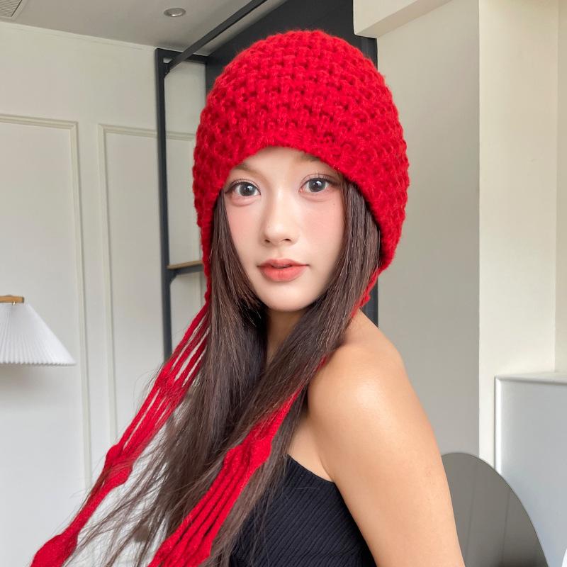 Red Tassel Woolen Hat Autumn and Winter Women s Ear Protection Pullover Hat New Fashion Fashion Warm Thickened Knitted Toe Cap One Size
Red Tassel Woolen Hat Autumn and Winter Women s Ear Protection Pullover Hat New Fashion Fashion Warm Thickened Knitted Toe Cap One Size