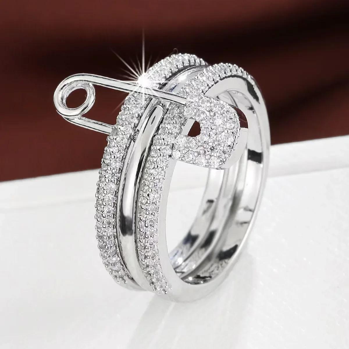 3pcs Stackable Pin Ring Three Layer Zircon Stainless Steel Rings for Women Hip Hop Style Jewelry Valentines Day Gift 11 срібний
3pcs Stackable Pin Ring Three Layer Zircon Stainless Steel Rings for Women Hip Hop Style Jewelry Valentines Day Gift 11 срібний