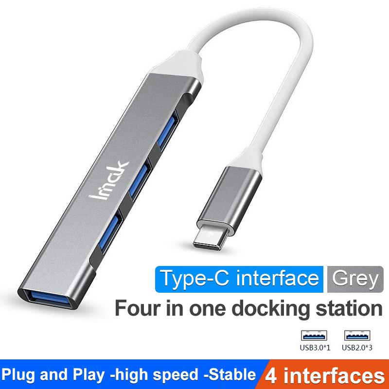 IMAK Multifunction Type-C Docking Station 4 in 1 Multi-Port Converter to 3 USB2.0+USB 3.0 USB-C HUB Adapter Compatible with Windows/macOS/Linux Grey
IMAK Multifunction Type-C Docking Station 4 in 1 Multi-Port Converter to 3 USB2.0+USB 3.0 USB-C HUB Adapter Compatible with Windows/macOS/Linux Grey