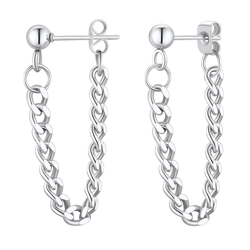 FindChic chain earrings ladies men s Compatible with metal allergies Surgica stainless steel both ears sway Korean KPOP accessories silver 19G
FindChic chain earrings ladies men s Compatible with metal allergies Surgica stainless steel both ears sway Korean KPOP accessories silver 19G