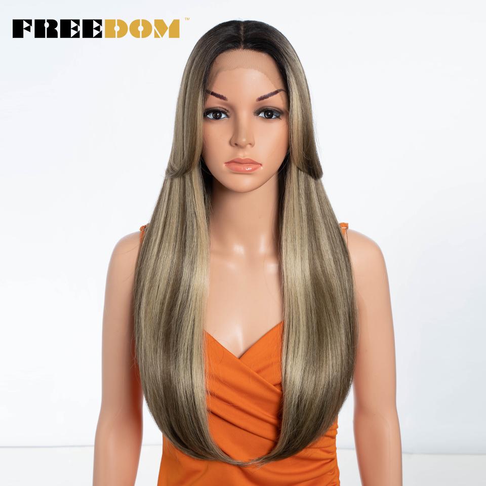 FREEDOM Straight Synthetic Lace Front Wigs For Women Wig With Bangs 24 inches Ombre Brown Blonde Lace Wigs Cosplay Wig (as the picture,24inches)
FREEDOM Straight Synthetic Lace Front Wigs For Women Wig With Bangs 24 inches Ombre Brown Blonde Lace Wigs Cosplay Wig (as the picture,24inches)