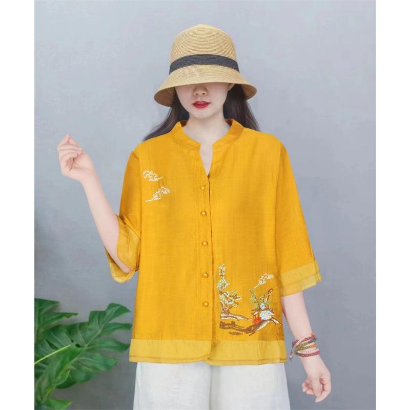 Летний топ с цветными блоками для женской одежды Свободная рубашка для женщин one size жёлтый
Летний топ с цветными блоками для женской одежды Свободная рубашка для женщин one size жёлтый