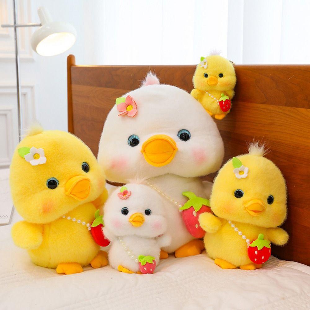 Hairy Pressing Music Duck Plush Toy Strawberry Hanging Bag Yellow Duck Plush Doll Home Decor 19cm
Hairy Pressing Music Duck Plush Toy Strawberry Hanging Bag Yellow Duck Plush Doll Home Decor 19cm