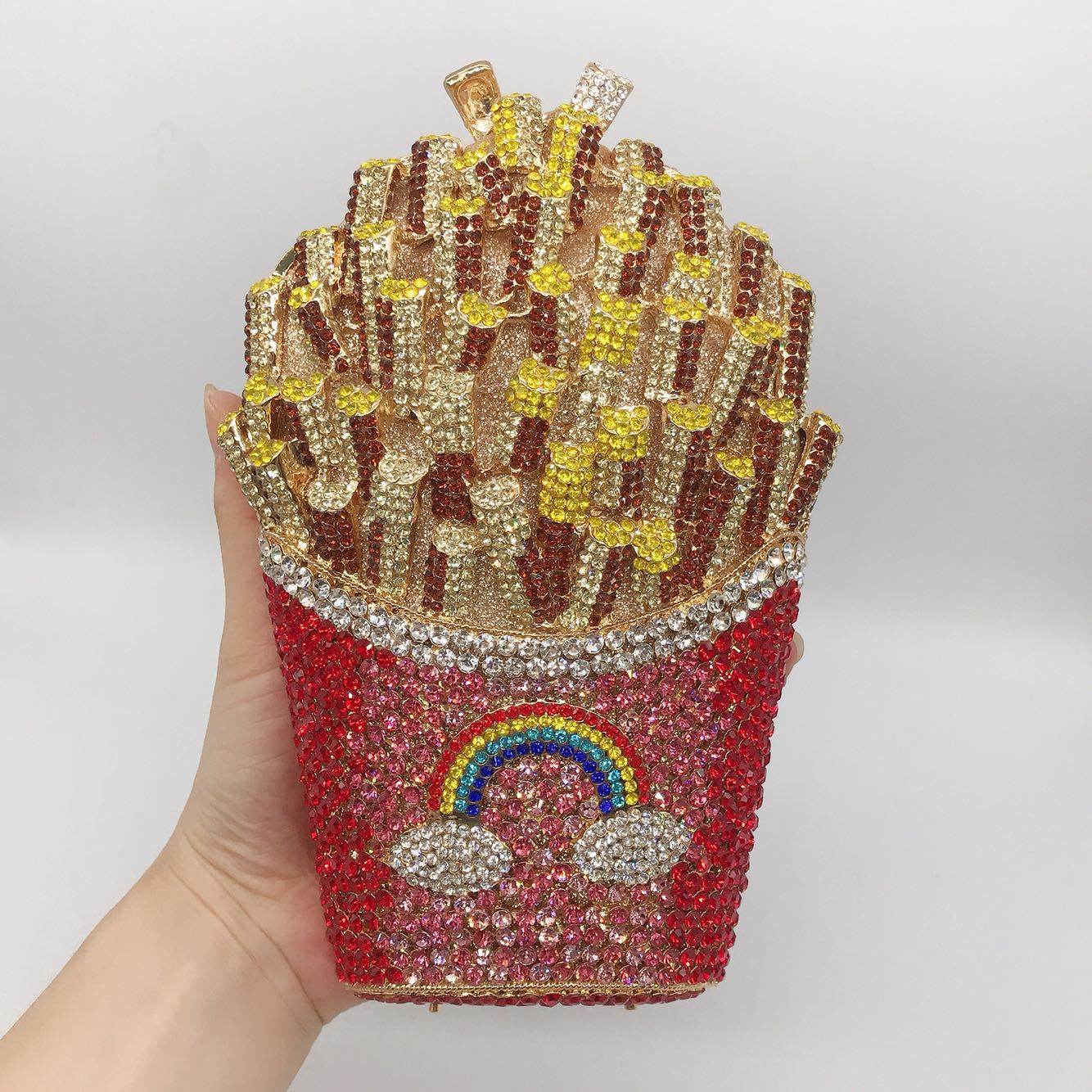 WHTUOHENG Rhinestone Clutch Bag Popcorn Design Hard Box Minaudiere Crystal Handbag For Wedding Party Dinner Glitter Clutch Purse 20cmX13cmX6cm
WHTUOHENG Rhinestone Clutch Bag Popcorn Design Hard Box Minaudiere Crystal Handbag For Wedding Party Dinner Glitter Clutch Purse 20cmX13cmX6cm