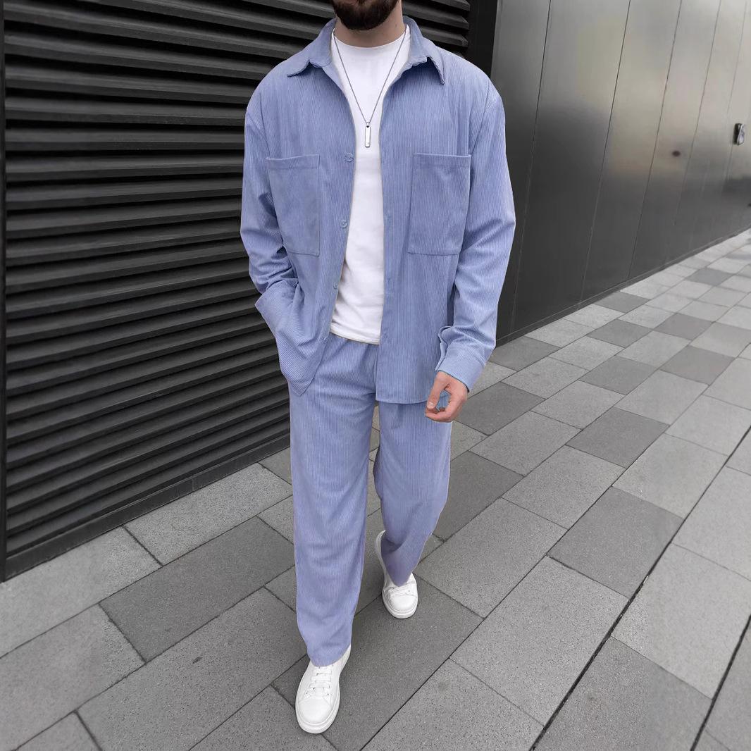 Чоловічий вельветовий комплект з довгими рукавами та довгими штанами, повсякденний, двокомпонентний S небо синє кольору
Чоловічий вельветовий комплект з довгими рукавами та довгими штанами, повсякденний, двокомпонентний S небо синє кольору