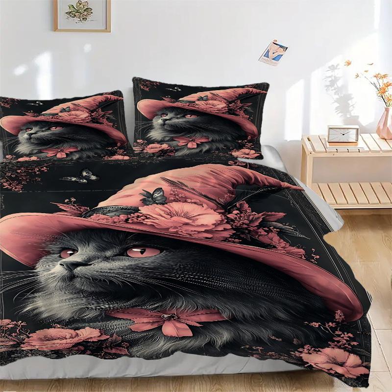 3pcs Cat Floral Hat Decor Duvet Cover Set -Includes 1 Duvet Cover and 2 Pillowcases, No Quilt Core, All-Season Home Decor yy251111138 135x200cm
3pcs Cat Floral Hat Decor Duvet Cover Set -Includes 1 Duvet Cover and 2 Pillowcases, No Quilt Core, All-Season Home Decor yy251111138 135x200cm