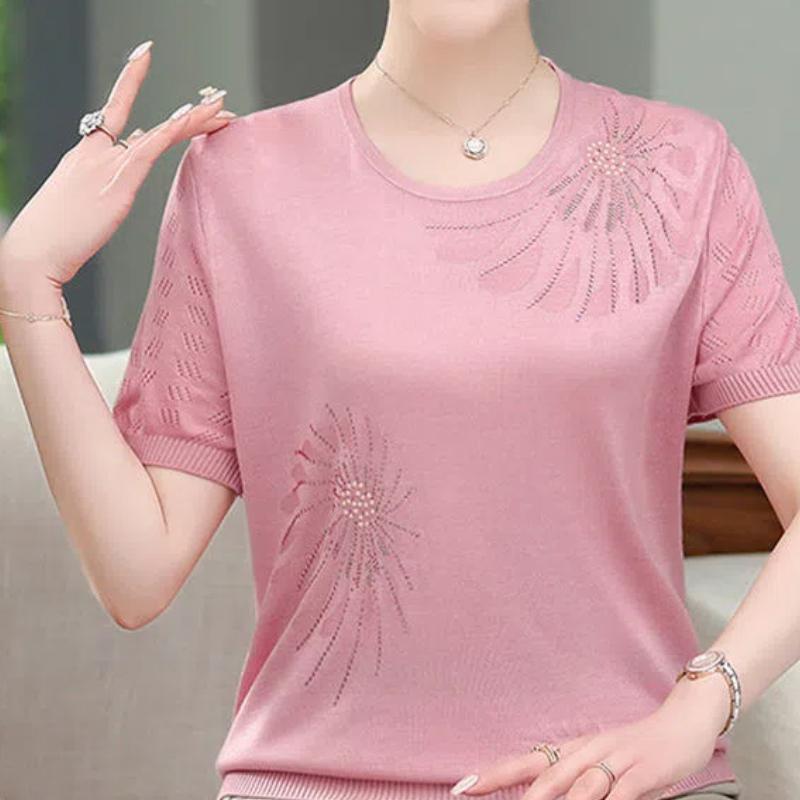 Simplicity Summer Women s Round Neck Solid Diamonds Ice Silk Hollow Out Korean Fashion Loose Short Sleeve Knitting T-Shirts Tops S
Simplicity Summer Women s Round Neck Solid Diamonds Ice Silk Hollow Out Korean Fashion Loose Short Sleeve Knitting T-Shirts Tops S