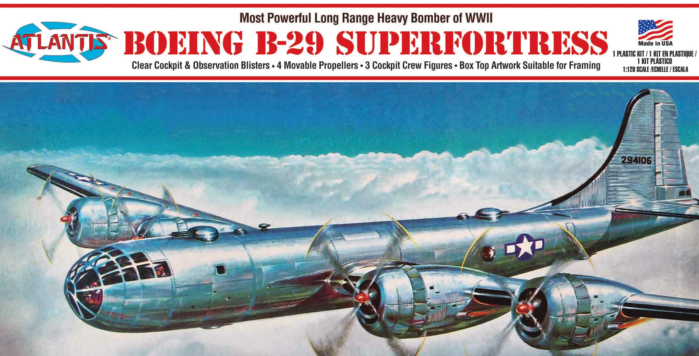 Atlantis Models US Air Force Superfortress Stand Plastic Model ATLAMCH208 1/120 B-29 w/Swivel
Atlantis Models US Air Force Superfortress Stand Plastic Model ATLAMCH208 1/120 B-29 w/Swivel