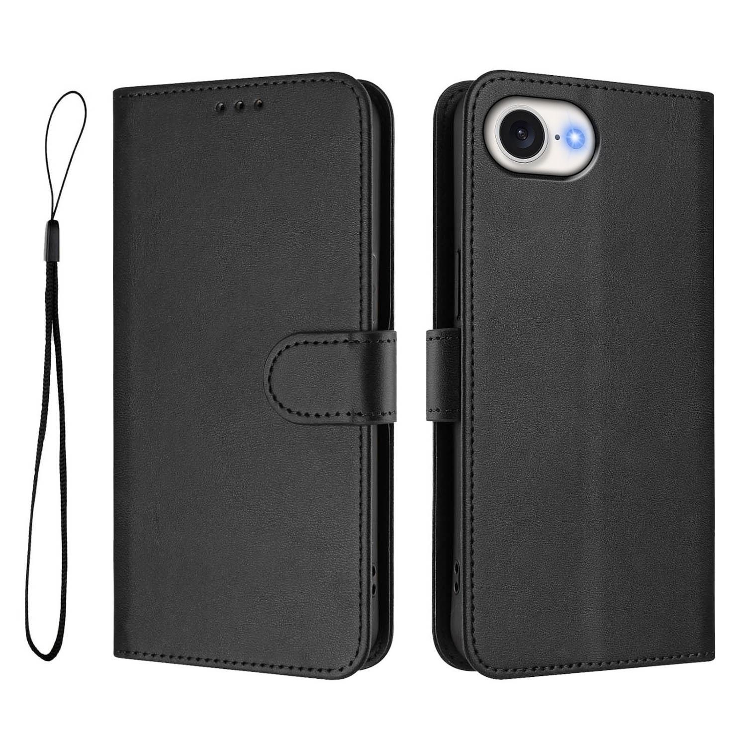 For iPhone 16e Wallet Case RFID Blocking Calf Texture Leather Stand Phone Cover with Strap Black
For iPhone 16e Wallet Case RFID Blocking Calf Texture Leather Stand Phone Cover with Strap Black
