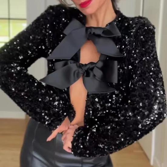 Женское пальто с бантом и блестящими блестками на шнуровке одинакового цвета с длинными рукавами, теплая ветровка для вечеринки, выпускного вечера, женская куртка
Женское пальто с бантом и блестящими блестками на шнуровке одинакового цвета с длинными рукавами, теплая ветровка для вечеринки, выпускного вечера, женская куртка