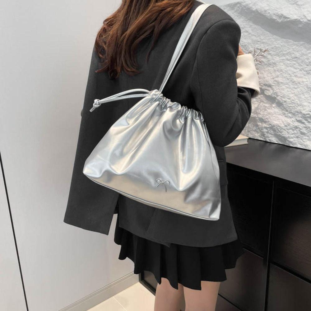 Solid Color PU Dumpling Bag Large Capacity French Style Handbag Drawstring Shoulder Bag Shopping рожевий
Solid Color PU Dumpling Bag Large Capacity French Style Handbag Drawstring Shoulder Bag Shopping рожевий