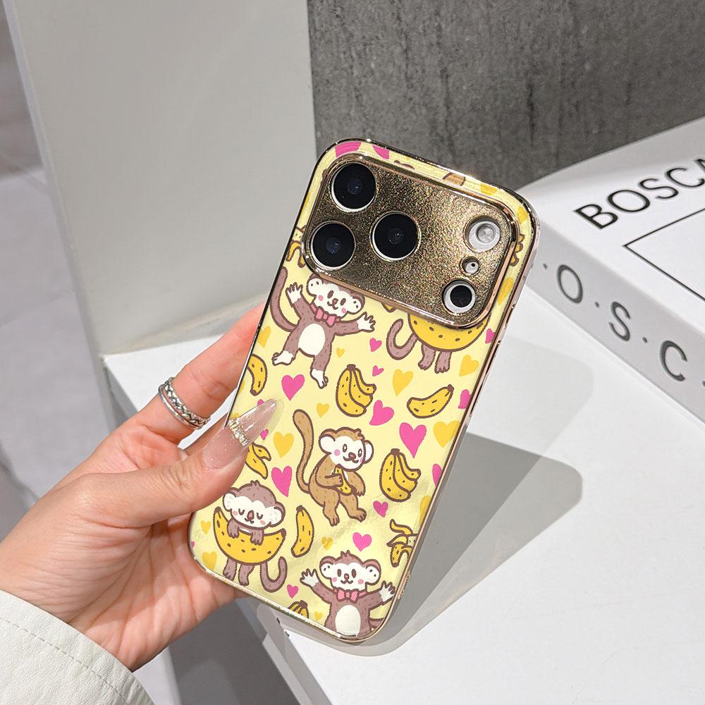 Lucky Start Phone Case For iPhone 17 16 15 14 13 12 11 Pro Max 16E Gold Electroplated glass shell Cute Monkey & Banana Cover IPHONE14PLUS
Lucky Start Phone Case For iPhone 17 16 15 14 13 12 11 Pro Max 16E Gold Electroplated glass shell Cute Monkey & Banana Cover IPHONE14PLUS