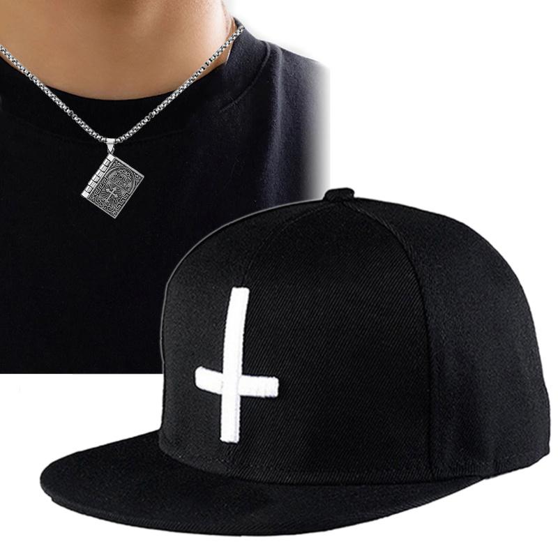 2pcs Men s Baseball Cap Necklace Set Cross Embroidery Flat Brimmed Cap Korean Hat Book Necklace Pendant Necklace Fashion Casual Hip-hop Cap чорний
2pcs Men s Baseball Cap Necklace Set Cross Embroidery Flat Brimmed Cap Korean Hat Book Necklace Pendant Necklace Fashion Casual Hip-hop Cap чорний