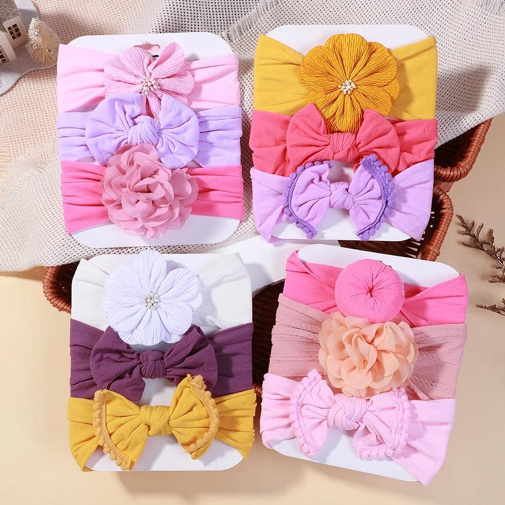 3pcs/set Sweet Multicolor Big Flower Bowknot Headband for Baby Girls Nylon Turban Elastic Hair Bands Newborn Hair Accessories
3pcs/set Sweet Multicolor Big Flower Bowknot Headband for Baby Girls Nylon Turban Elastic Hair Bands Newborn Hair Accessories