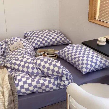 New Knitted Cotton Four Piece Set Of Vintage Plaid Contrast Bedding Sheet Quilt Cover Pillowcase Room Decoration 4-Piece Flat Bed Sheet&1.5m bed
New Knitted Cotton Four Piece Set Of Vintage Plaid Contrast Bedding Sheet Quilt Cover Pillowcase Room Decoration 4-Piece Flat Bed Sheet&1.5m bed