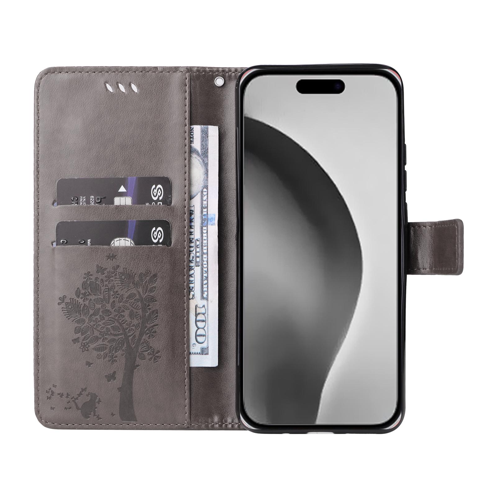 For iPhone 16 Pro Max Phone Case with Stand Cat Tree Pattern Leather Wallet Mobile Cover Grey
For iPhone 16 Pro Max Phone Case with Stand Cat Tree Pattern Leather Wallet Mobile Cover Grey