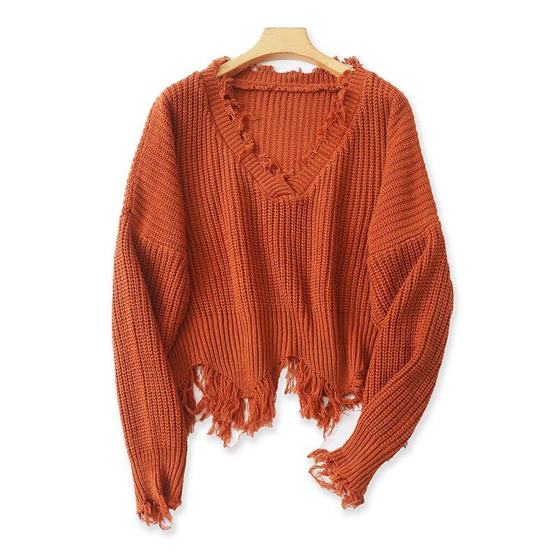 Fashion Fringed Burr V-neck Sweater Spring & Fall New Long Sleeve Sweater Easiest for Match Slim Looking Female Foreign Orders Tops 13423 Caramel All yards
Fashion Fringed Burr V-neck Sweater Spring & Fall New Long Sleeve Sweater Easiest for Match Slim Looking Female Foreign Orders Tops 13423 Caramel All yards