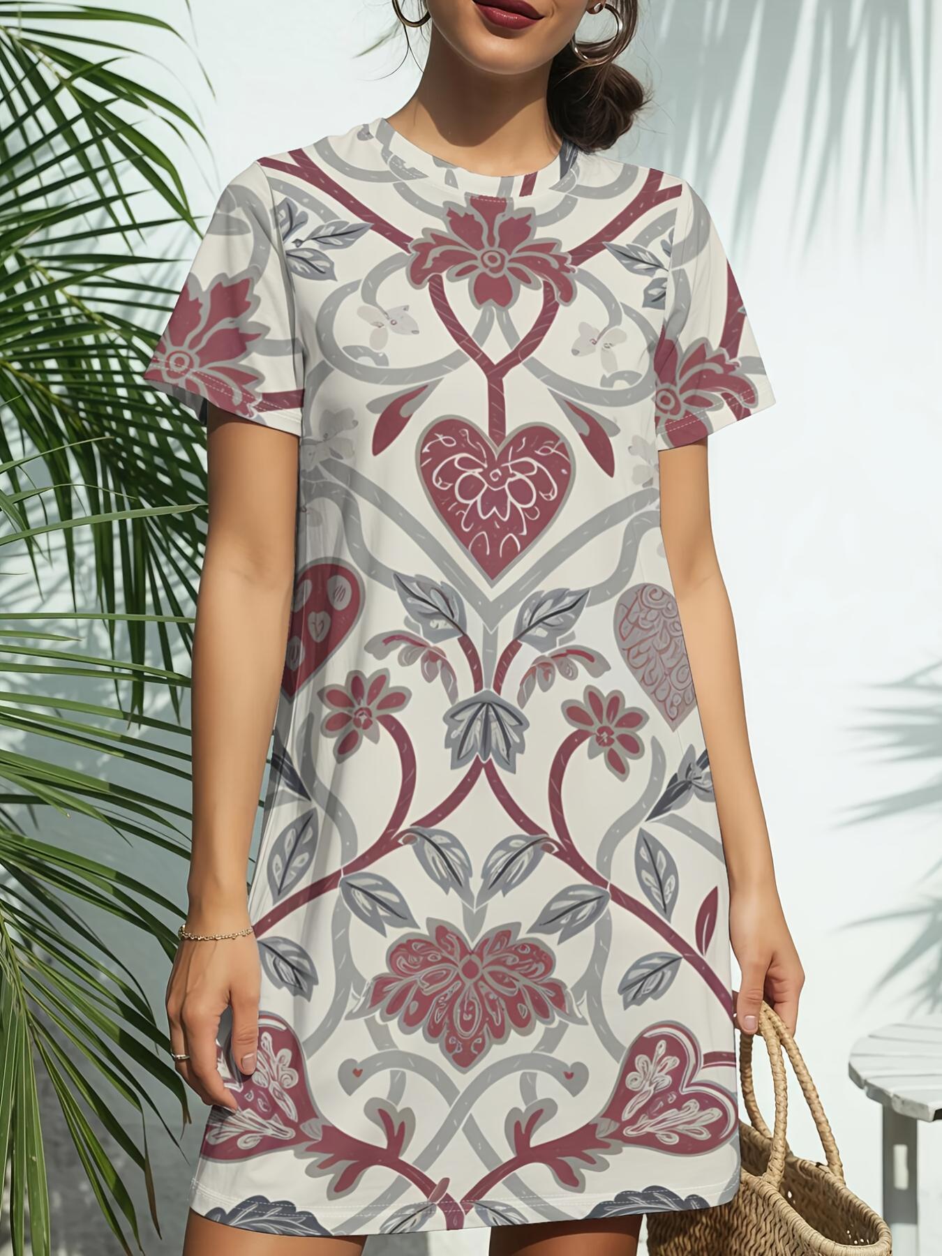The New Women S Round Neck T-Shirt Dress from Hearts ; Vines Features Short Sleeves And Embodies American Fashion Trends with Digital Prints. Perfect L дубильна кора
The New Women S Round Neck T-Shirt Dress from Hearts ; Vines Features Short Sleeves And Embodies American Fashion Trends with Digital Prints. Perfect L дубильна кора