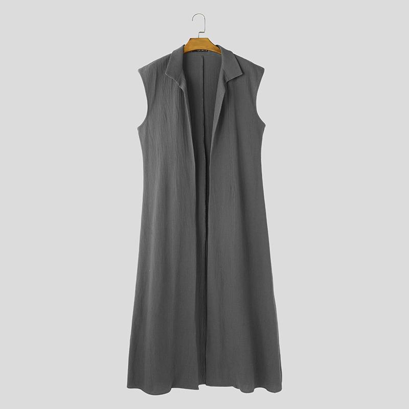 INCERUN Летние мужские майки без рукавов с воротником-стойкой, открытые спереди, повседневные, свободные, длинные майки-пальто 5XL серый
INCERUN Летние мужские майки без рукавов с воротником-стойкой, открытые спереди, повседневные, свободные, длинные майки-пальто 5XL серый