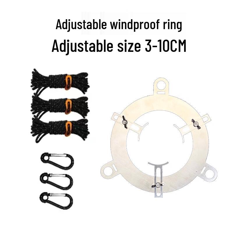 Adjustable Windproof Ring & Rope Set for Camping Wood Stoves
Adjustable Windproof Ring & Rope Set for Camping Wood Stoves