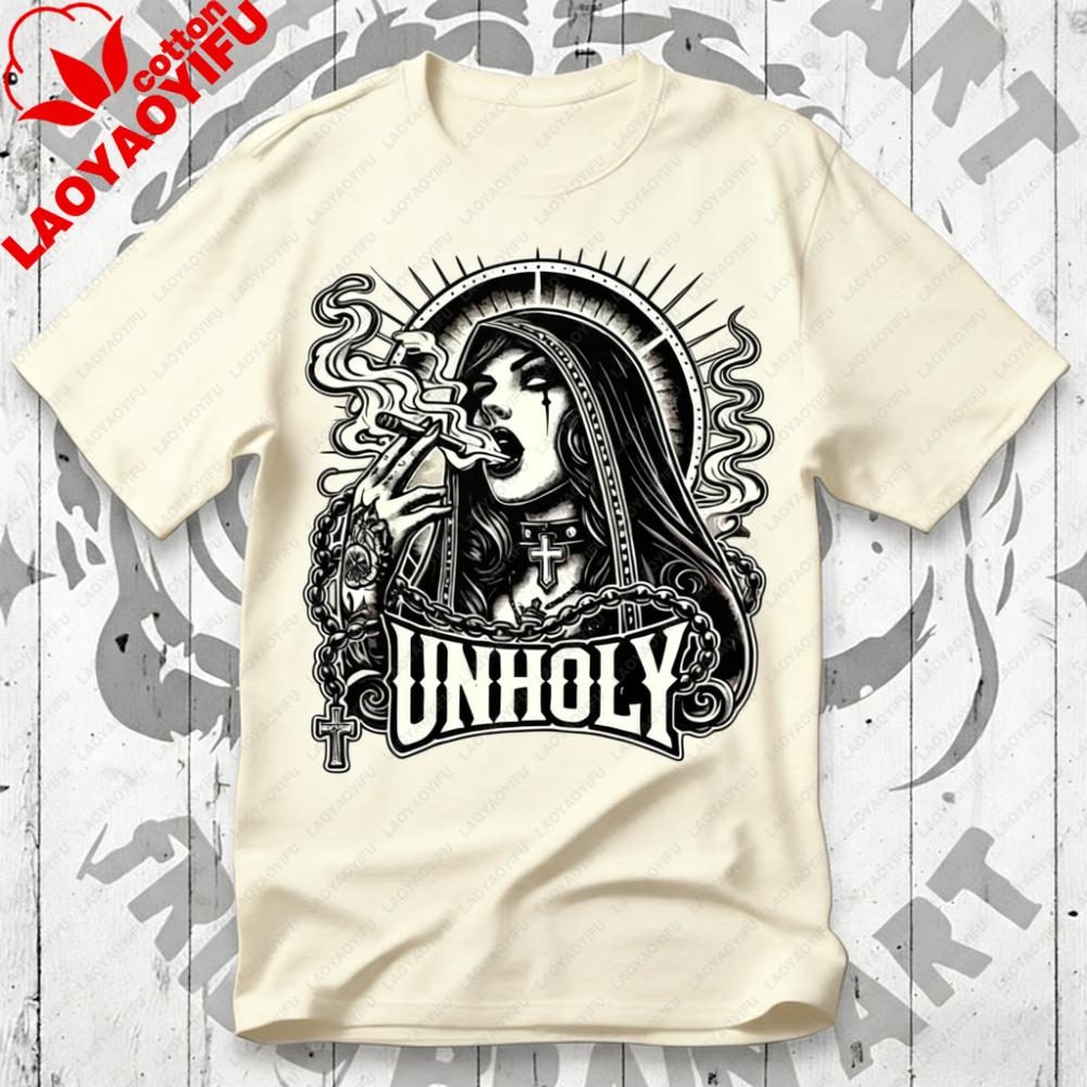 Unisex Cotton TShirt with Gothic Unholy Nun Graphic Dark Aesthetic Streetwear TeeVintage Tattoo Style Horror Inspired Shirt 3XL
Unisex Cotton TShirt with Gothic Unholy Nun Graphic Dark Aesthetic Streetwear TeeVintage Tattoo Style Horror Inspired Shirt 3XL