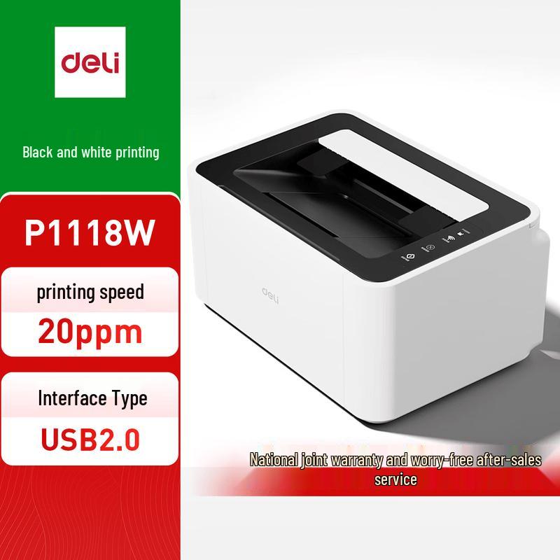 Deli P1118W A4 Black & White Laser Printer CN plug (adapter included)
Deli P1118W A4 Black & White Laser Printer CN plug (adapter included)