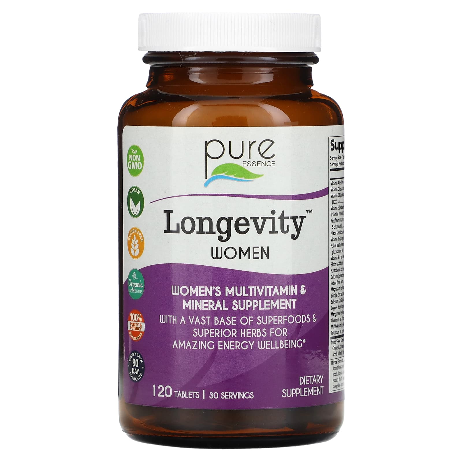 Pure Essence, Longevity for Women, 120 Tablets
Pure Essence, Longevity for Women, 120 Tablets