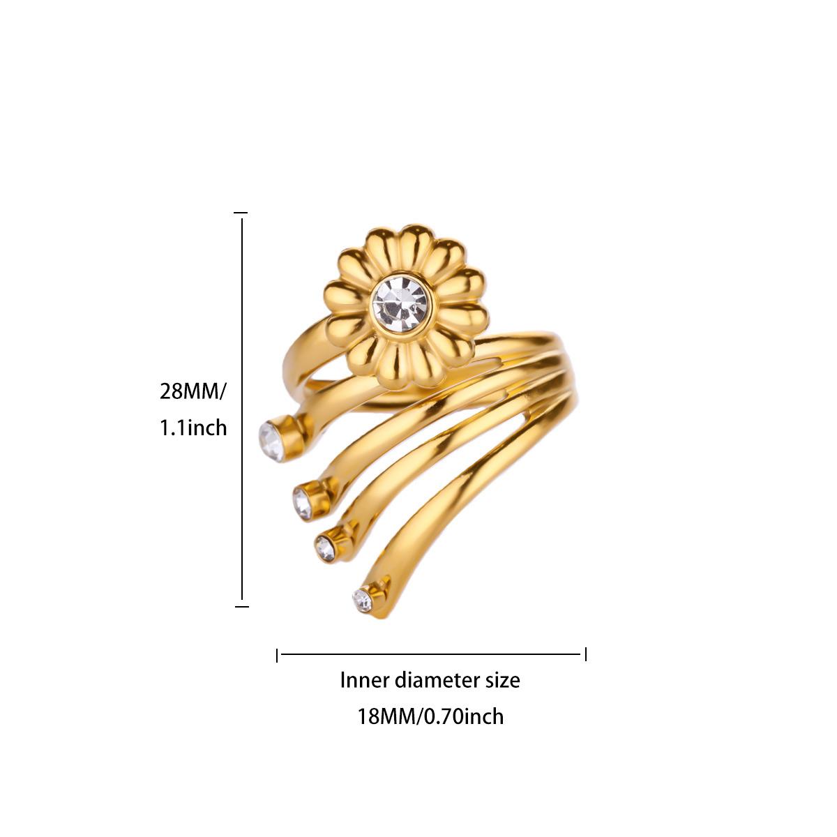Flower Multi Layer Wide Stainless Steel Ring for Women Gold Color Anti Fading Rings Wedding Jewelry Accessories Christmas Gifts Adjustable
Flower Multi Layer Wide Stainless Steel Ring for Women Gold Color Anti Fading Rings Wedding Jewelry Accessories Christmas Gifts Adjustable