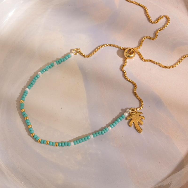 Personalized Bracelet Fashion Pineapple Coconut Tree Pendant Stainless Steel Bracelet Electroplated 18K Gold Color Retention
Personalized Bracelet Fashion Pineapple Coconut Tree Pendant Stainless Steel Bracelet Electroplated 18K Gold Color Retention