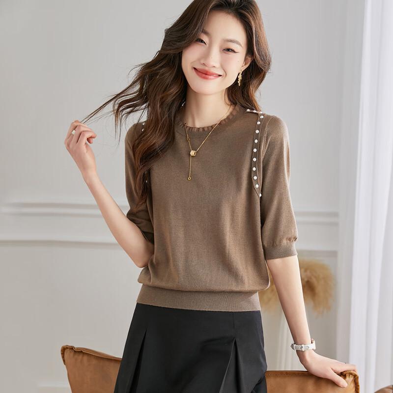 Srcr Women s Short Beaded Five-Sleeve Wool Knit Top M
Srcr Women s Short Beaded Five-Sleeve Wool Knit Top M