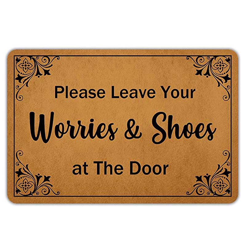 Front Door Mat Welcome Mat Please Leave Your Worries & Shoes at The Door Flannel Non Slip Backing Doormat Indoor Outdoor
Front Door Mat Welcome Mat Please Leave Your Worries & Shoes at The Door Flannel Non Slip Backing Doormat Indoor Outdoor