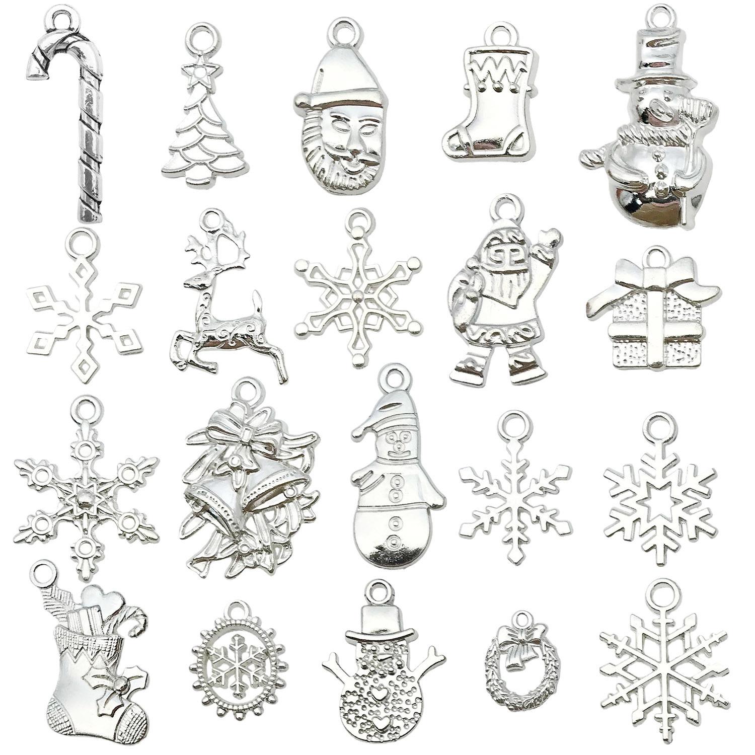 20 Срібних Різдвяних Підвісок-Шармів: Сніговик, Дерево, Санта, Сніжинка для браслета-конструктора
20 Срібних Різдвяних Підвісок-Шармів: Сніговик, Дерево, Санта, Сніжинка для браслета-конструктора