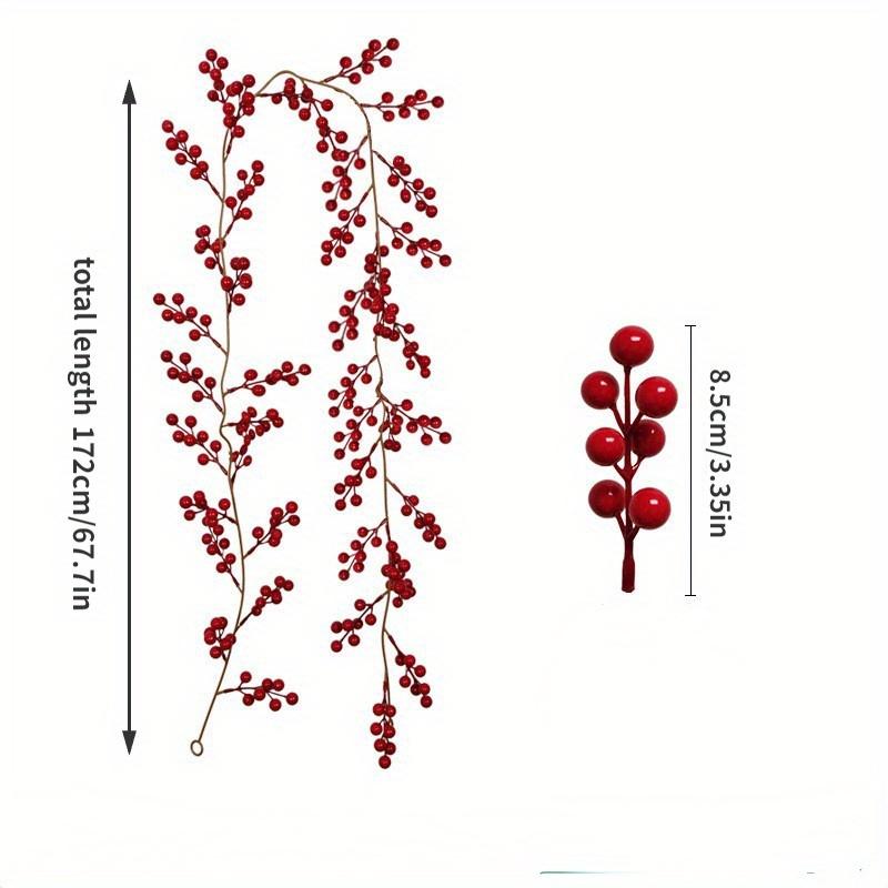 1pc Artificial Red Berry Christmas Garland - Classic Style Flexible Holly Berry Vine for Indoor Home Fireplace Mantel, Holiday
1pc Artificial Red Berry Christmas Garland - Classic Style Flexible Holly Berry Vine for Indoor Home Fireplace Mantel, Holiday