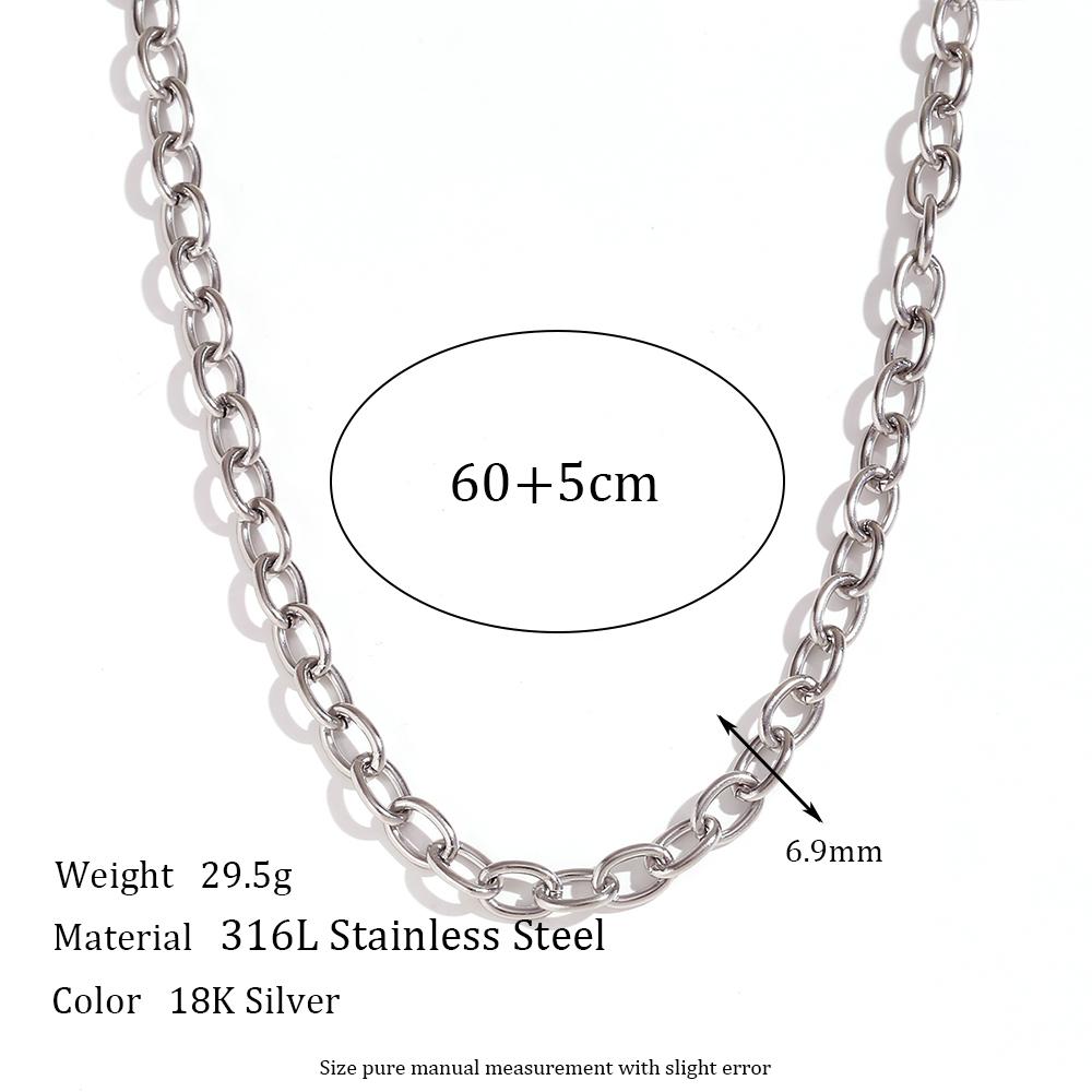 18K Gold Plated Silver Color Stainless Steel 7mm Oval Link Chain Chunky Choker Necklaces Long Link Chain Bracelet Anklets
18K Gold Plated Silver Color Stainless Steel 7mm Oval Link Chain Chunky Choker Necklaces Long Link Chain Bracelet Anklets