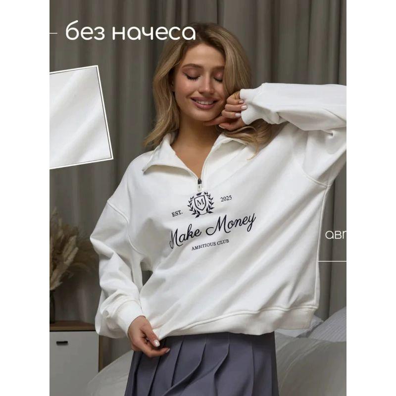 Half Zip Letter Printed Top Western Style Lapel Half Zipper Loose Print Letters Hoodie White (thin) thin 2XL
Half Zip Letter Printed Top Western Style Lapel Half Zipper Loose Print Letters Hoodie White (thin) thin 2XL