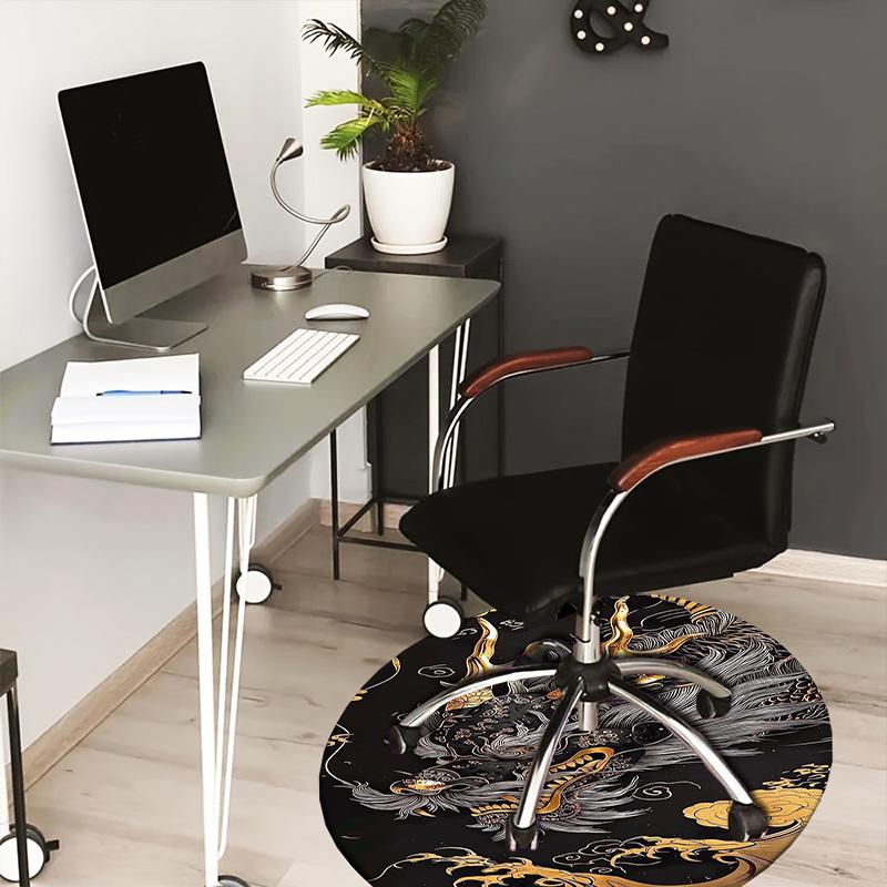 1pc Office Carpet Chair Mats Golden Dragon with Antlers on Black Background Perfect for Decorating Office Chairss, Or Bedrooms.YDT419 80cm by 80cm
1pc Office Carpet Chair Mats Golden Dragon with Antlers on Black Background Perfect for Decorating Office Chairss, Or Bedrooms.YDT419 80cm by 80cm