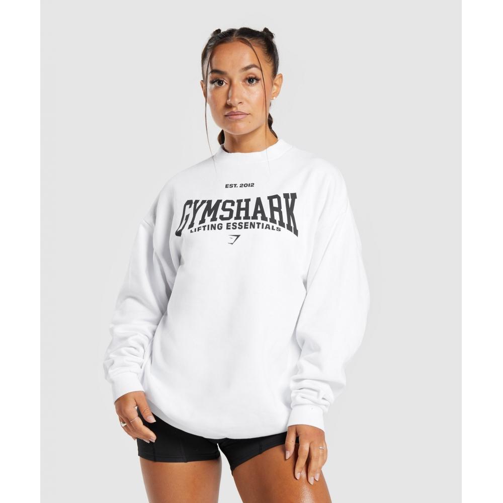 GYMSHARK Lifting Essentials Graphic Oversized Sweatshirt White B8A3Z WB57 
GYMSHARK Lifting Essentials Graphic Oversized Sweatshirt White B8A3Z WB57