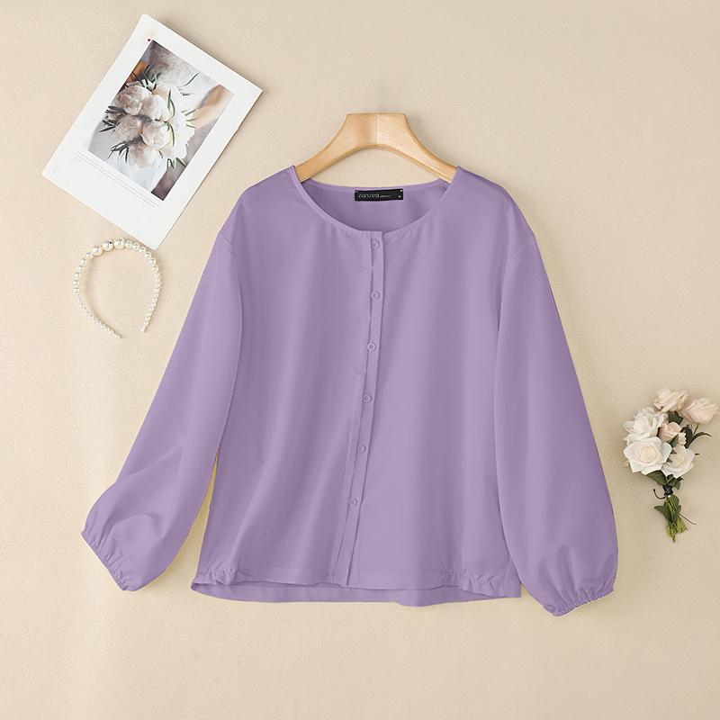 ZANZEA Women Casual Round Neck Loose Long Sleeve Plain Blouse 5XL фіолетовий
ZANZEA Women Casual Round Neck Loose Long Sleeve Plain Blouse 5XL фіолетовий