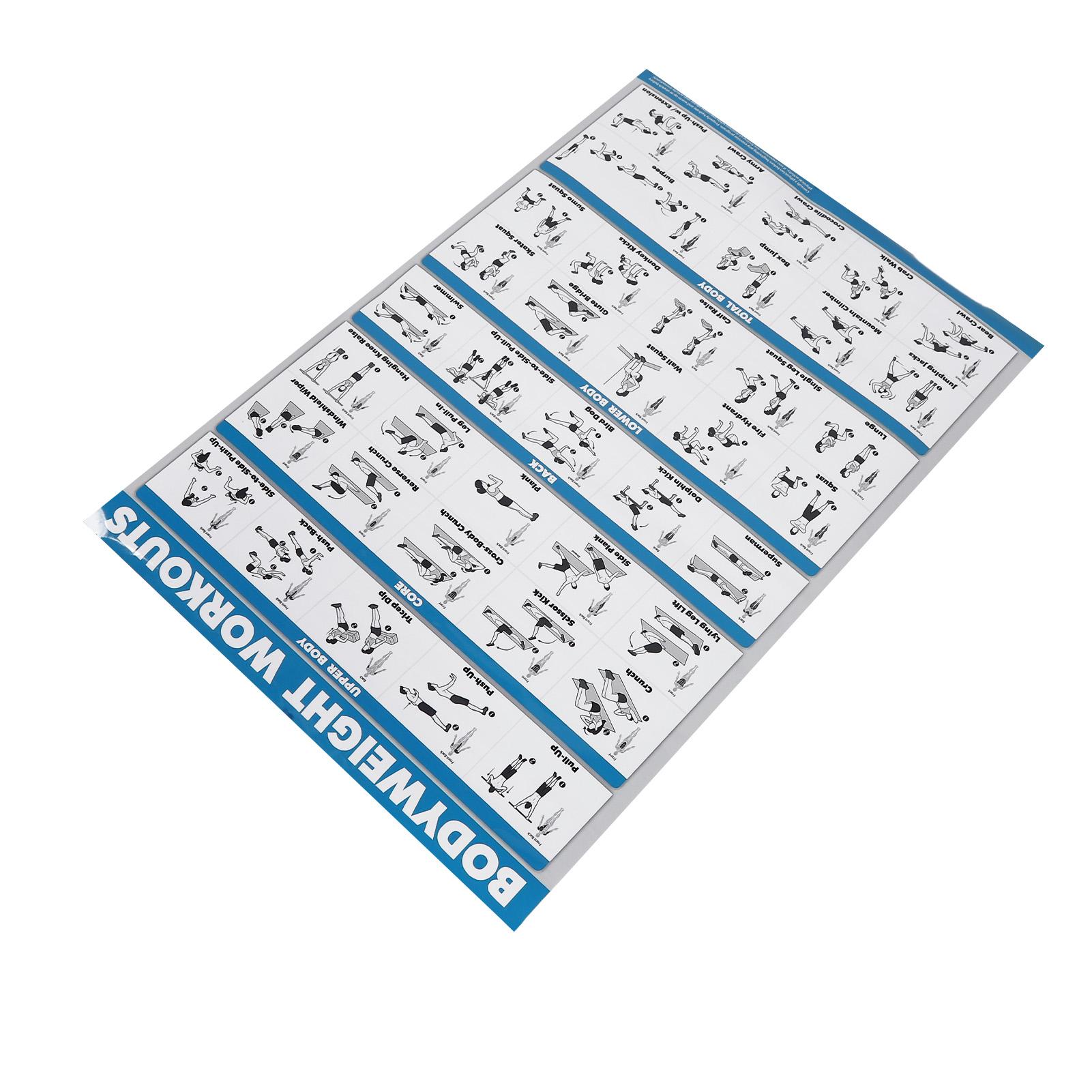 60x90cm Workout Charts Clear Rugged Easy Reading Bodyweight Exercises Poster for Home Gyms Studios Bedrooms
60x90cm Workout Charts Clear Rugged Easy Reading Bodyweight Exercises Poster for Home Gyms Studios Bedrooms