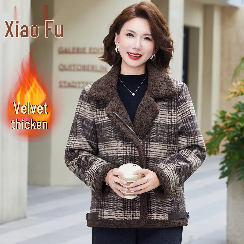 Xiaofu Mom s Stylish Plaid Fleece-Lined Winter Jacket 2XL
Xiaofu Mom s Stylish Plaid Fleece-Lined Winter Jacket 2XL