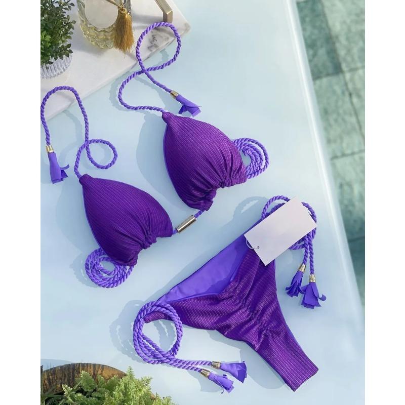 SummerPurple Braid Веревка Бикини Сексуальный женский комплект из двух предметов Пляжная одежда Удобный тканевый однотонный купальник с разрезом Push Up Бикини
SummerPurple Braid Веревка Бикини Сексуальный женский комплект из двух предметов Пляжная одежда Удобный тканевый однотонный купальник с разрезом Push Up Бикини