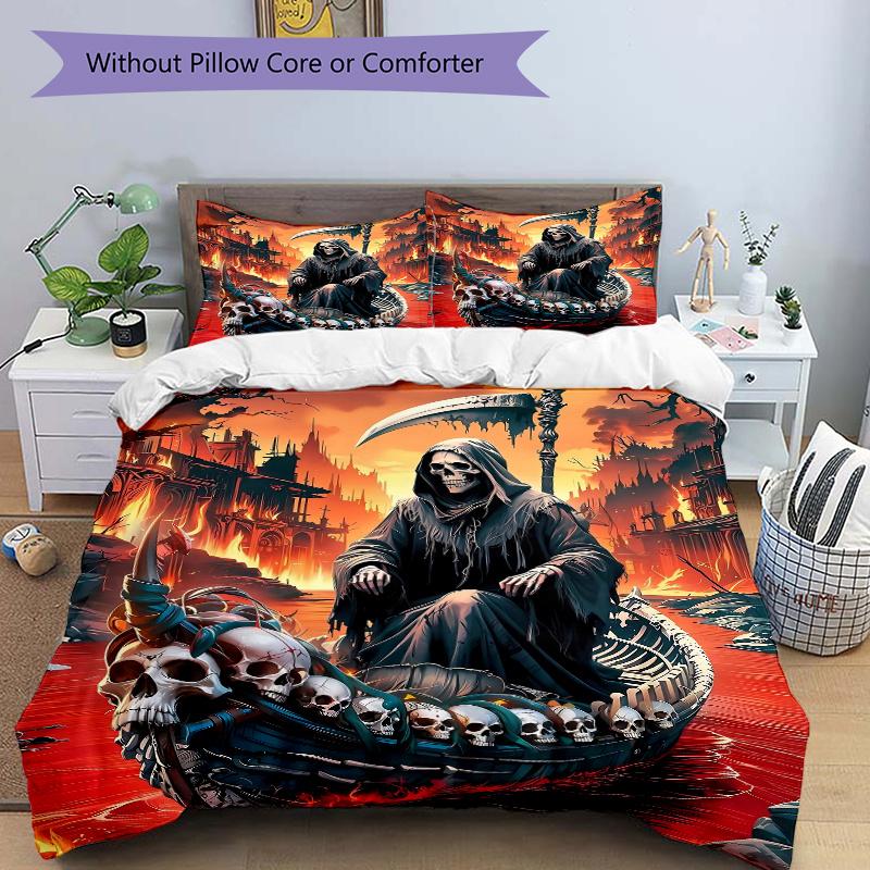 3pcs Death s Serene Journey Printed Quilt Set - Includes 1 Quilt Cover and 2 Pillowcases, Machine Washable - Suitable for All Seasons.J020 135x200cm
3pcs Death s Serene Journey Printed Quilt Set - Includes 1 Quilt Cover and 2 Pillowcases, Machine Washable - Suitable for All Seasons.J020 135x200cm