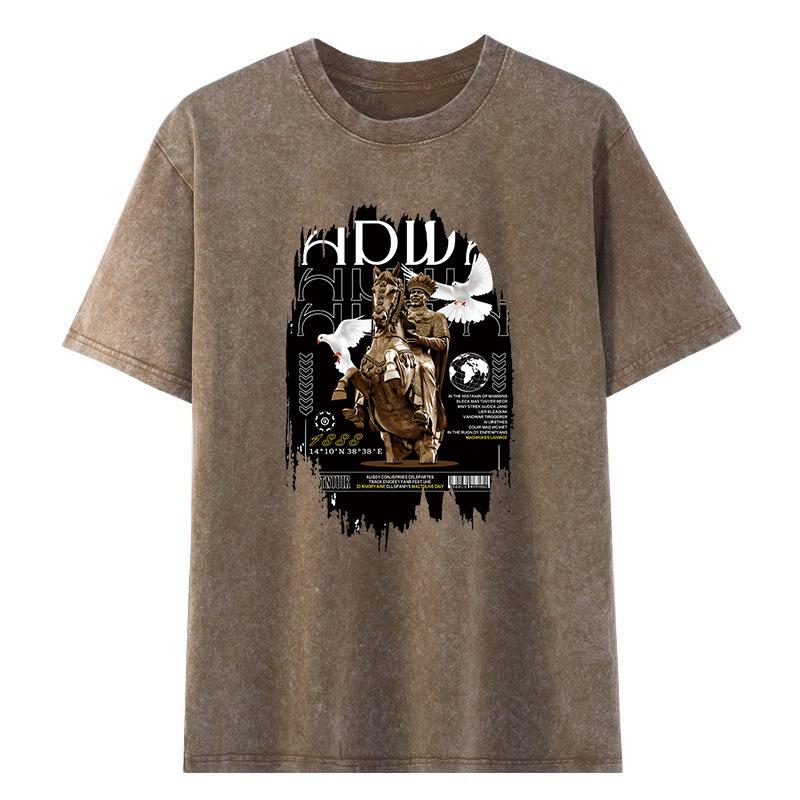 Unisex Retro Heavyweight Distressed Cotton Tee - Solid Color, Loose Fit, and Short Sleeves L кавовий
Unisex Retro Heavyweight Distressed Cotton Tee - Solid Color, Loose Fit, and Short Sleeves L кавовий