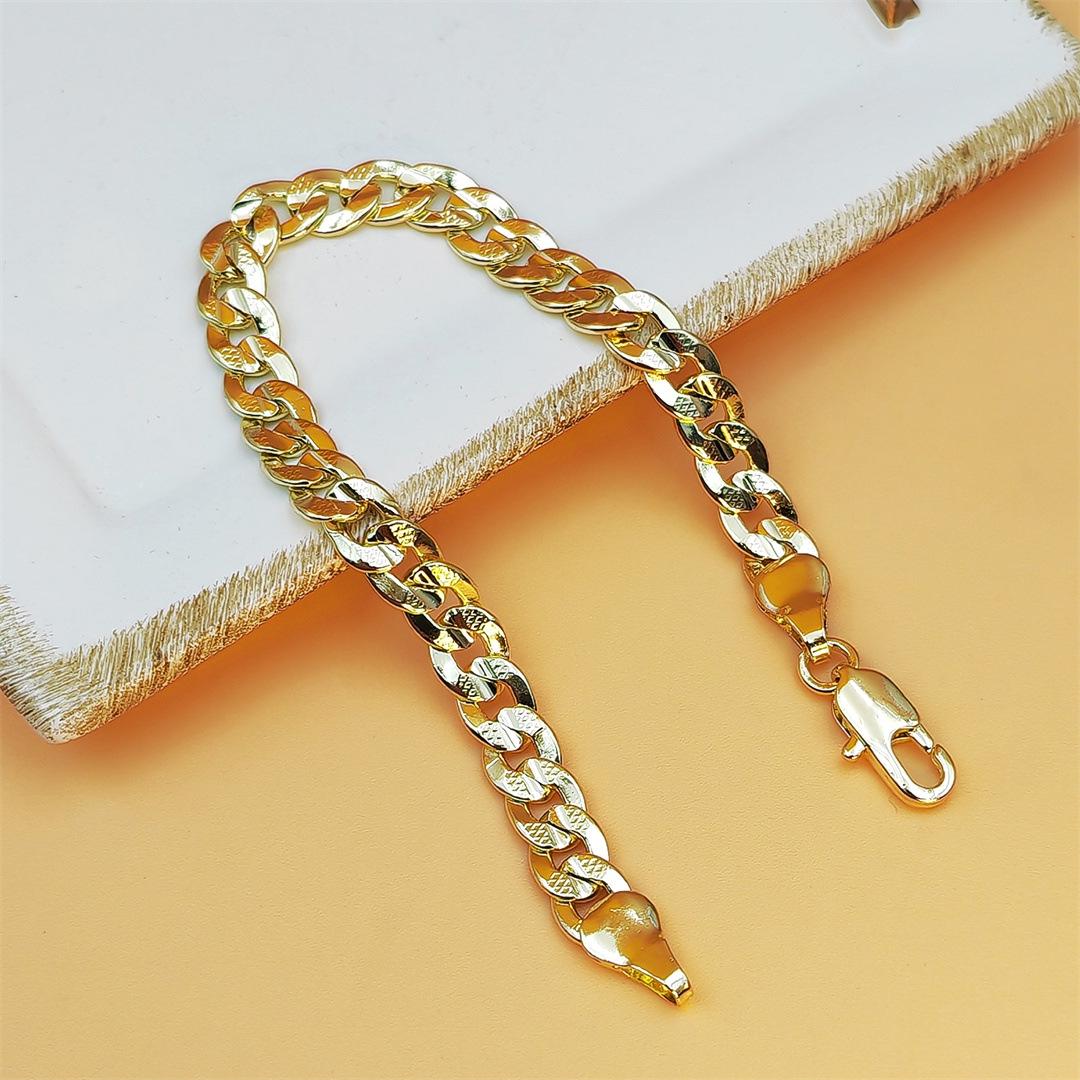 Трендовый браслет-цепочка плоского плетения цвета меди и золота - Панк Хип-хоп стиль
Трендовый браслет-цепочка плоского плетения цвета меди и золота - Панк Хип-хоп стиль